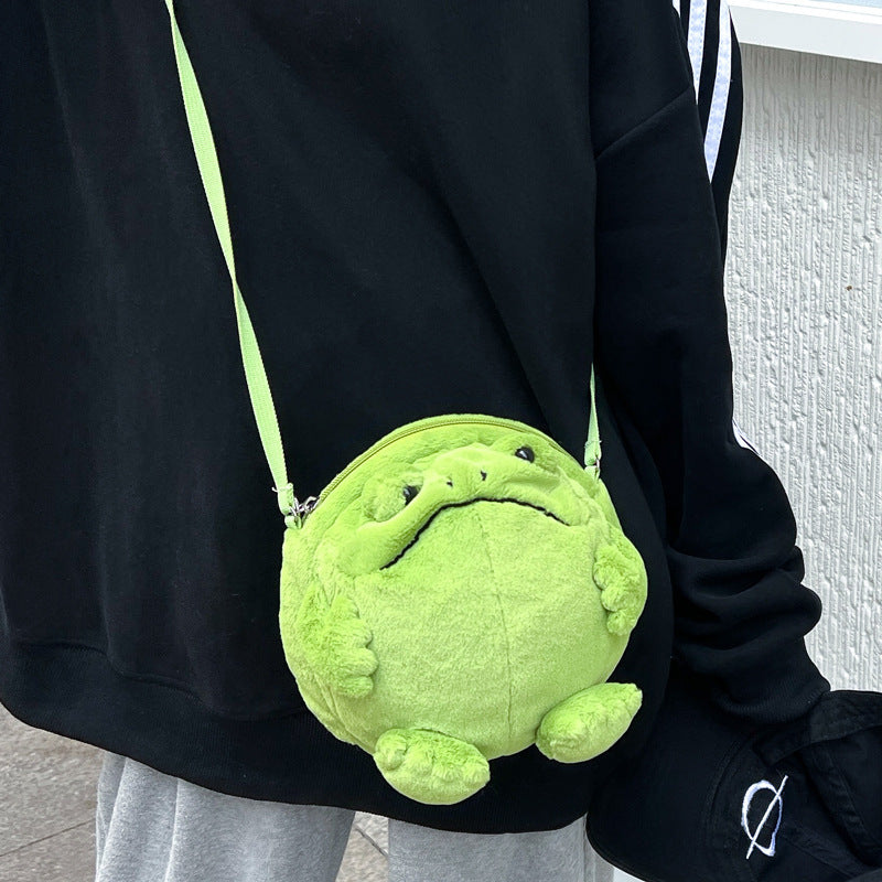 Cute And Ugly Frog-shaped Wallet Plush Doll Crossbody Bag - Bellarte Enchanté Cute And Ugly Frog-shaped Wallet Plush Doll Crossbody Bag